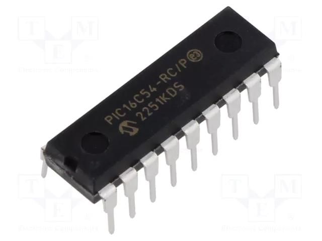 IC: PIC microcontroller; 40MHz; GPIO; 2.5÷6.25VDC; THT; PDIP18 MICROCHIP TECHNOLOGY PIC16C54-RC/P