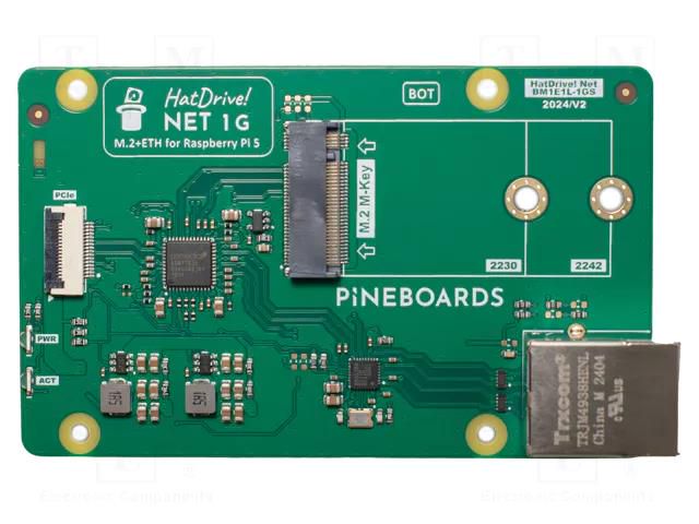 Expansion board; Ethernet,PCIe; adapter; Raspberry Pi 5; 1Gbps PINEBOARDS BM1EL-1GS