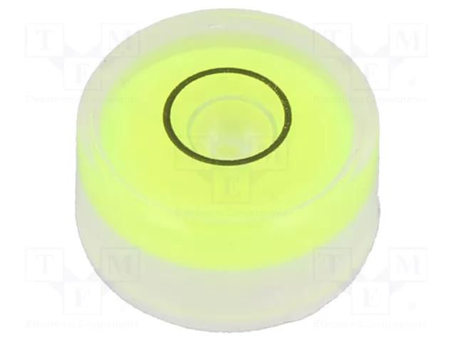 Spirit level; H: 8mm; Ømount.hole: 15mm; plastic; Body: white ELESA+GANTER GN2281-KT-15-G40-1