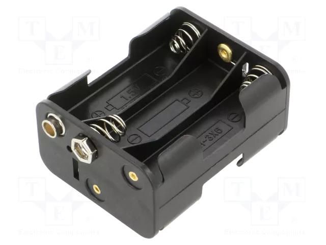 Holder; AA,R6; Batt.no: 6; 6F22 type; black Goobay GOOBAY-11467
