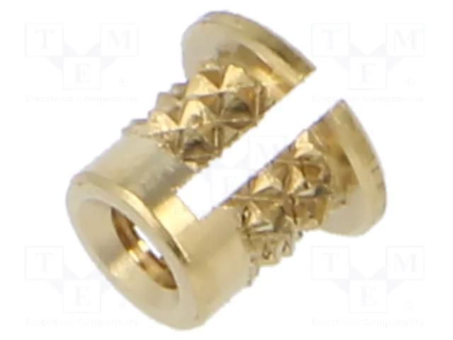 Threaded insert; brass; M2,5; BN 1048; L: 4.8mm BOSSARD B2.5/BN1048