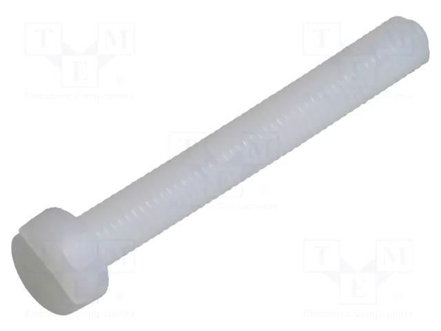 Screw; M5x40; 0.8; Head: cheese head; slotted; 1.3mm; polyamide DREMEC DR8G201M5X40