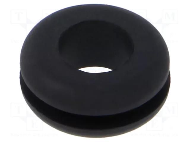 Grommet; Ømount.hole: 11mm; Øhole: 8mm; black; Panel thick: max.2mm ESSENTRA ESS-10284650