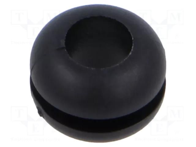 Grommet; Ømount.hole: 6.4mm; Øhole: 4.8mm; black; 0÷80°C; PVC ESSENTRA ESS-10085646