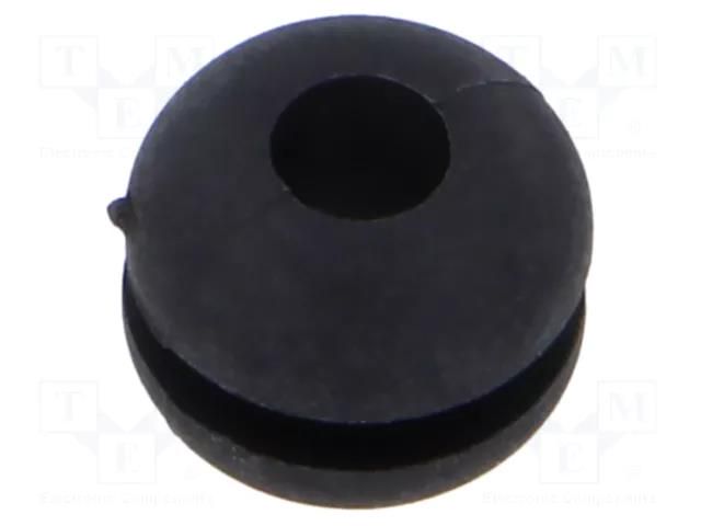 Grommet; Ømount.hole: 4.8mm; Øhole: 3.2mm; black; -40÷135°C; UL94HB ESSENTRA ESS-10089514