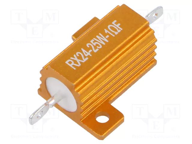 Resistor: wire-wound; with heatsink; 1Ω; 25W; ±1%; 50ppm/°C; 18.6mm SR PASSIVES AHP25W-1RF