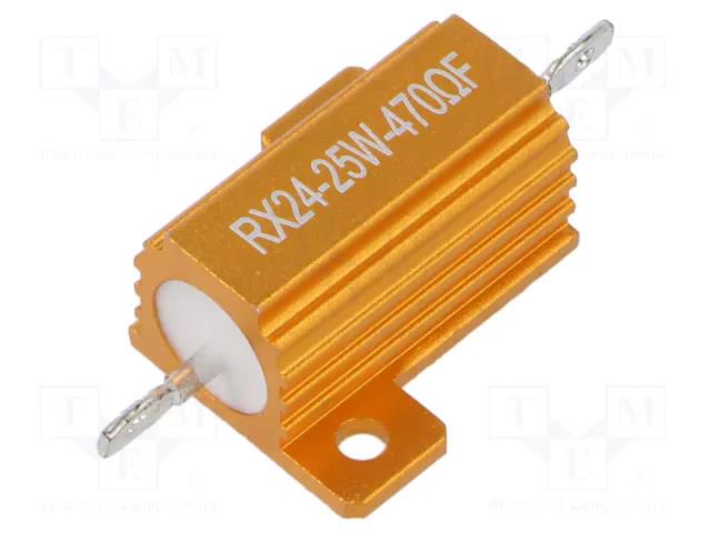 Resistor: wire-wound; with heatsink; 470Ω; 25W; ±1%; 30ppm/°C SR PASSIVES AHP25W-470RF