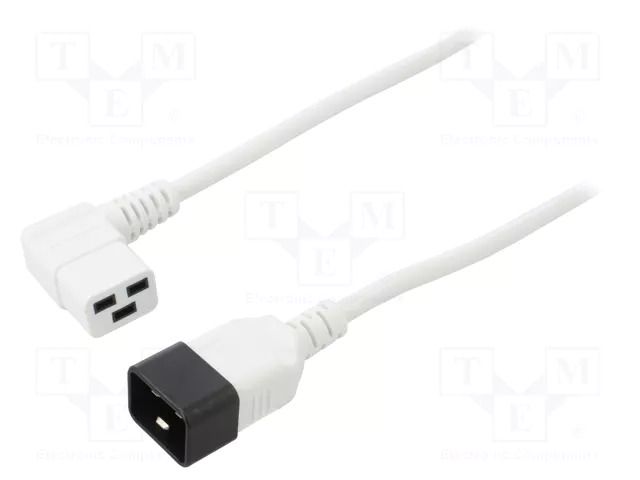 Cable; 3x1.5mm2; IEC C19 female angled,IEC C20 male; PVC; 3m LIAN DUNG WN116-3/15/3WH