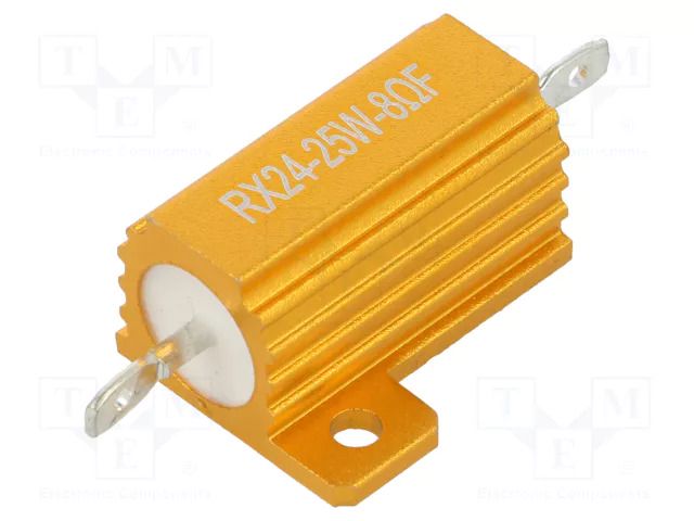 Resistor: wire-wound; with heatsink; 8Ω; 25W; ±1%; 50ppm/°C; 18.6mm SR PASSIVES AHP25W-8RF