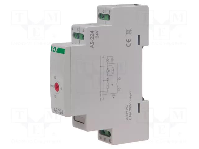 Staircase timer; for DIN rail mounting; 24VAC; 24VDC; IP20; 16A F&F AS-224