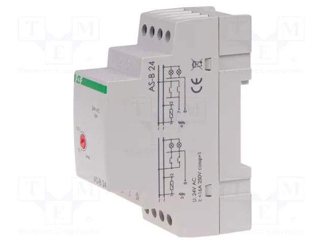 Staircase timer; for DIN rail mounting; 24VAC; IP20; 10A F&F AS-B24