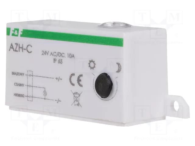 Twilight switch; wall mount; 24VAC; 24VDC; SPST-NO; IP65; 10A; AZH F&F AZH-C-24V