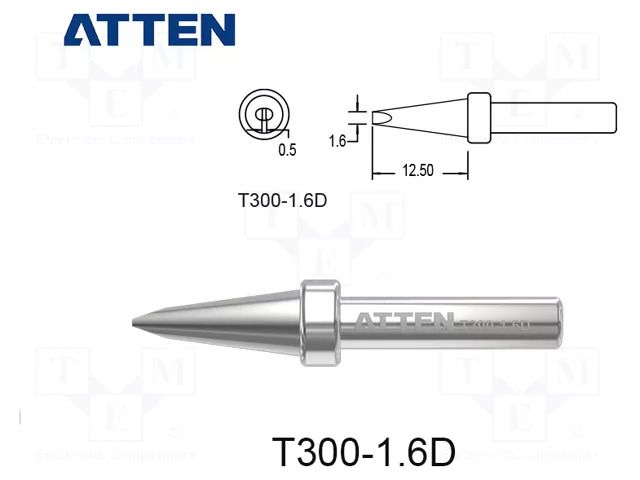Tip; chisel; 1.6mm; for  soldering iron ATTEN T300-1.6D