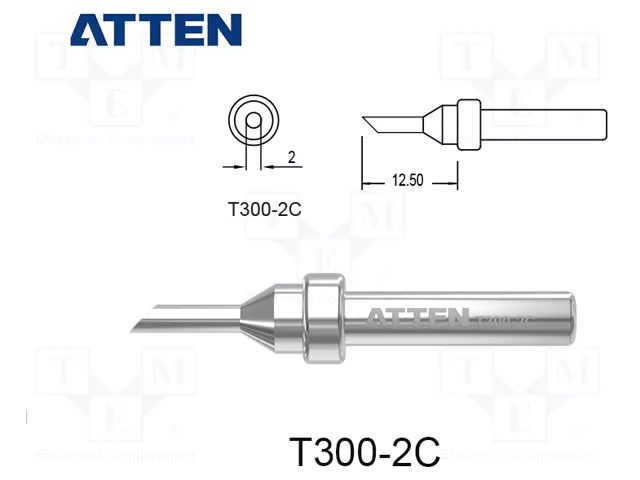 Tip; hoof; 2mm; for  soldering iron ATTEN T300-2C