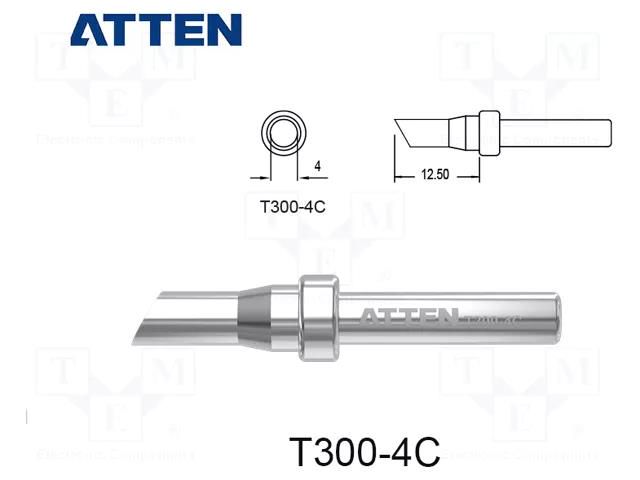 Tip; hoof; 4mm; for  soldering iron ATTEN T300-4C