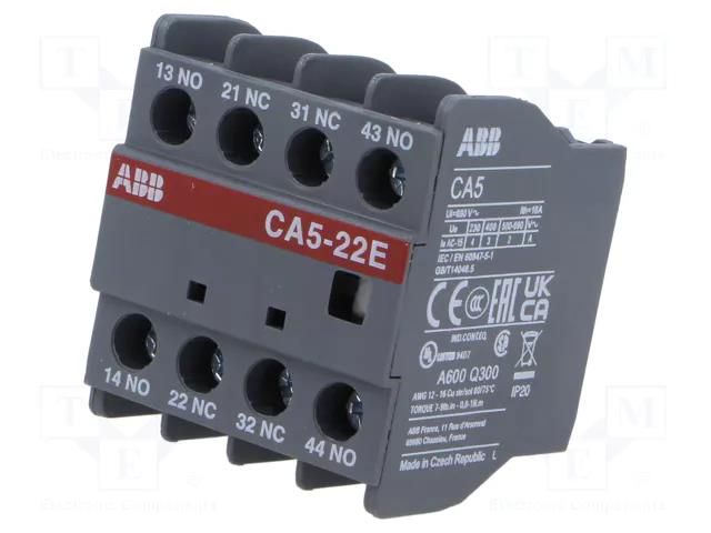 Auxiliary contacts; Leads: screw terminals; front; UA ABB CA5-22E