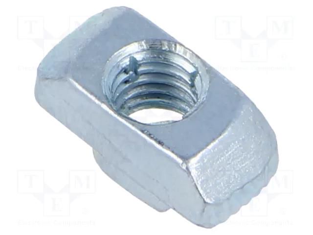 Nut; for profiles; Width of the groove: 8mm; steel; zinc; T-slot ELESA+GANTER GN51B-8M6-B-SZ