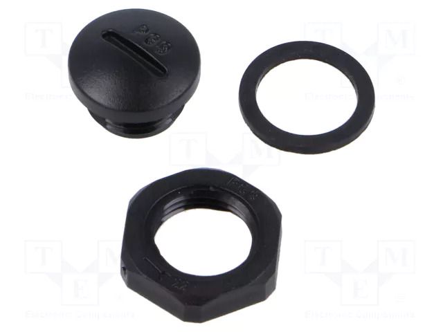 Stopper; PG9; polyamide; black; Thread: PG KRADEX ZCG-PG9-PLUG-PA66