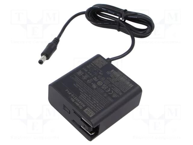 Power supply: switching; mains,plug-in; 15VDC; 4.34A; 65.1W; 90% MEAN WELL NGE65I15-P1J