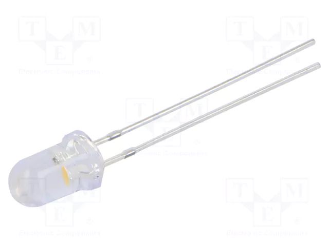 LED; white warm; 5mm; blinking; 25000mcd; 15°; 3÷5VDC; 4mA; -30÷85°C OPTOSUPPLY OSM57S5111A-1.8HZ
