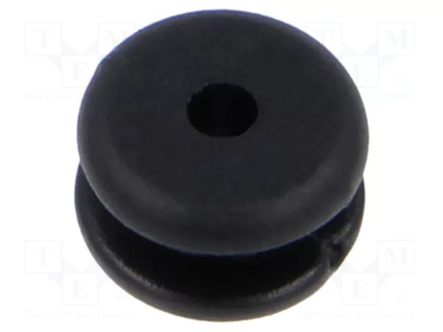 Grommet; Ømount.hole: 5mm; Øhole: 2mm; black; Panel thick: max.2mm ESSENTRA ESS-10283998