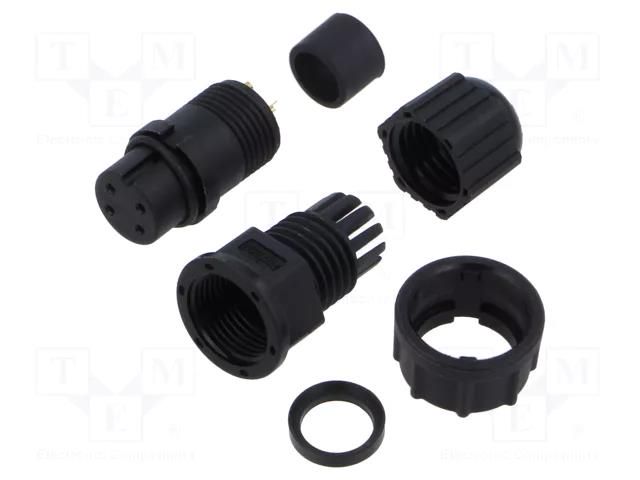 Connector: circular; plug; size B; female; PIN: 4; bayonet; 5A; IP67 AMPHENOL LTW BD-04BFFA-LL7001