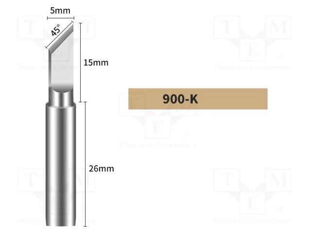 Tip; knife; 5mm; for soldering station BAKON BK900-K