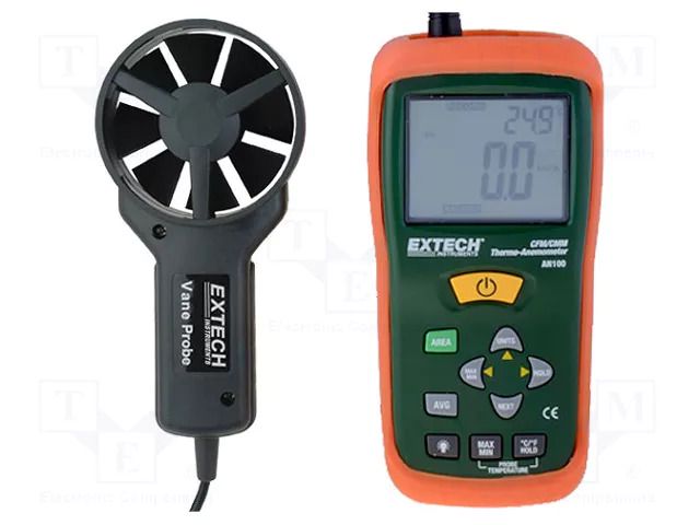 Thermoanemometer; LCD; Velocity measuring range: 0.4÷30m/s EXTECH AN100