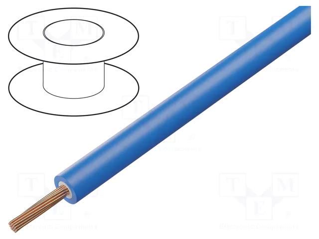 Wire; Silivolt®-2V; 1x2.5mm2; stranded; Cu; silicone; blue; 1.5kV STÄUBLI SILI-2V/2.5-BL