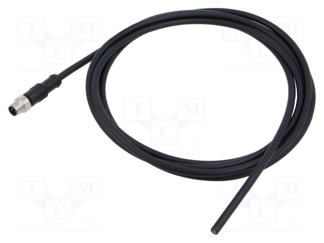 Connector: M8; plug; male; 3A; 60V; PIN: 3; straight; cables; IP67; 2m AMPHENOL LTW 8-03BMMM-SL7B02