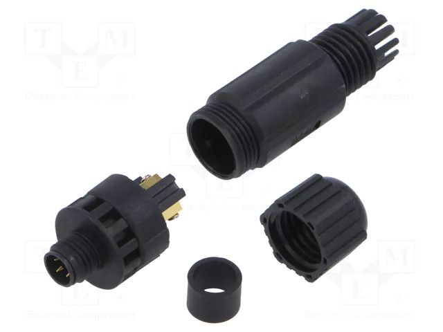Connector: M8; plug; male; PIN: 3; straight; for cable; IP67 AMPHENOL LTW 8P-03BMMB-SL7001