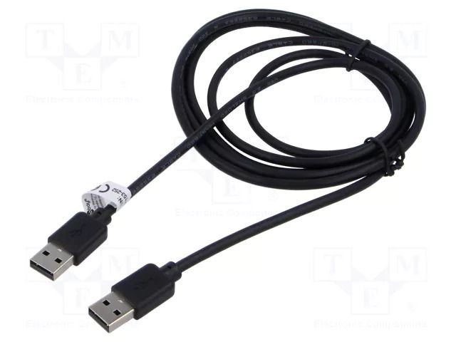 Cable; USB 2.0; USB A plug,both sides; 1.8m; black; 480Mbps GOOBAY USB-AA/1.8BK