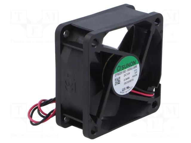 Fan: DC; axial; 12VDC; 60x60x25mm; 32.76m3/h; 27dBA; ball; 4500rpm SUNON EF60251B2-A99