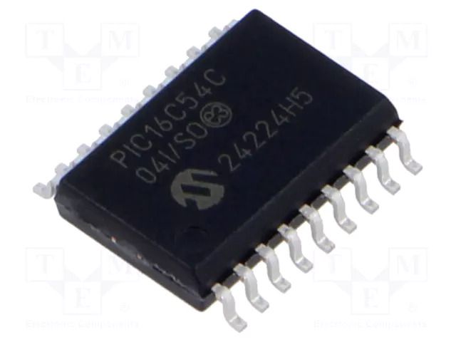 IC: PIC microcontroller; 40MHz; GPIO; 2.5÷5.5VDC; SMD; SOIC18; tube MICROCHIP TECHNOLOGY PIC16C54C-04I/SO
