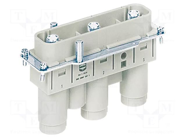 Connector: HDC; contact insert; male; 200A; 2kV; PIN: 3; size 24B HARTING 09380052621