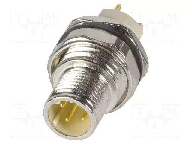 PIN: 4; male; for panel mounting,on PCBs,front side nut; plug HARTING 21033811430