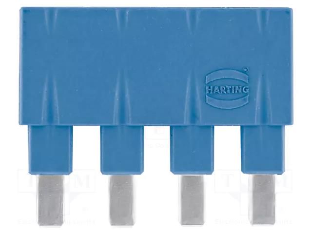 HARTING connector Jumper Along 1x4 blue 16A HARTING 09330009843