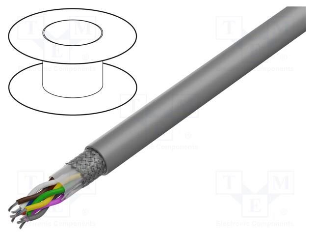 Wire; LiYCY-TP; 2x2x24AWG; shielded,tinned copper braid; PVC HELUKABEL LIYCYTP-UL-2X2X24