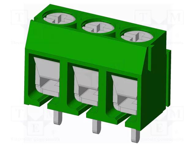 Connector: PCB terminal block; terminal; T3; 8A; PIN: 3; angled AMPHENOL ANYTEK T30304510000G