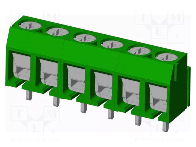 Connector: PCB terminal block; terminal; T3; 8A; PIN: 6; angled AMPHENOL ANYTEK T30604510000G