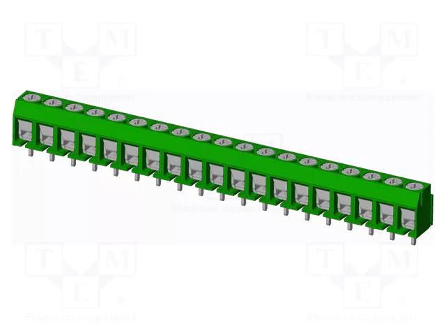 Connector: PCB terminal block; terminal; T3; 8A; PIN: 19; angled AMPHENOL ANYTEK T31904540000G