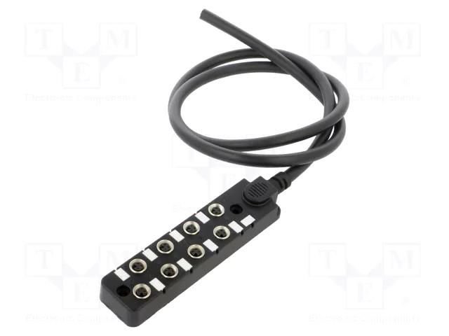 Distribution box; M8; PIN: 3; 1m; socket; 3A; IP67; IN: 8; OUT: 1 AMPHENOL LTW DB8-3A8CAB-SPS7B01