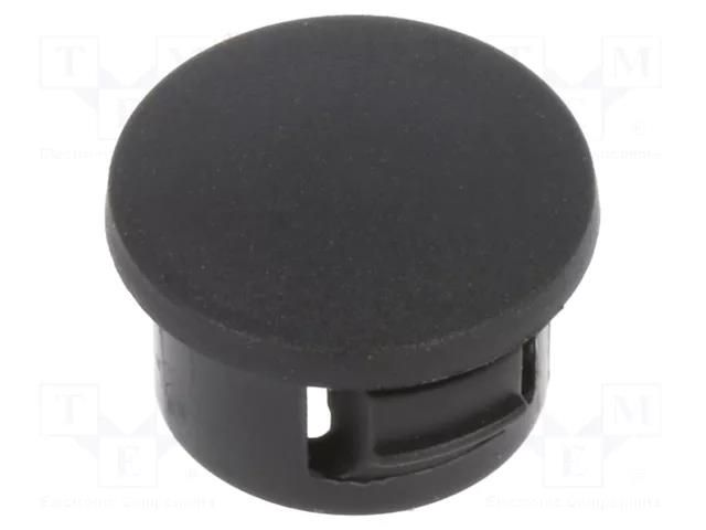 Stopper; polyamide; Wall thick: 1.6mm; Øhole: 7.8mm; H: 6mm; black ESSENTRA ESS-10163085