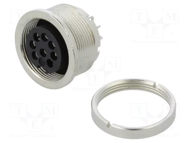 Connector: M16; socket; female; PIN: 8; 5A; 60V; soldering; IP67 BINDER 09-0174-00-08