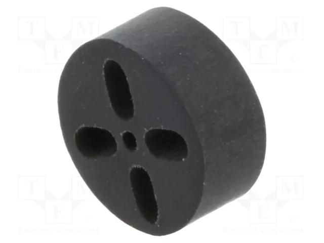 Spacer sleeve; LED; Øout: 6.5mm; ØLED: 5mm; L: 2mm; black; UL94V-0 BIVAR ELM3-2MM