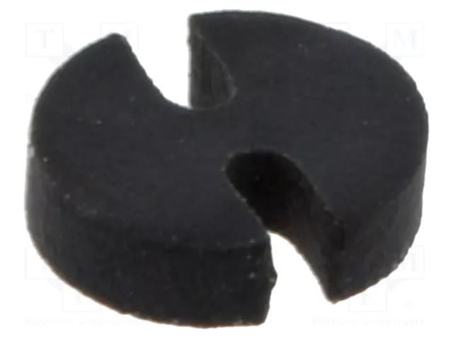 Spacer sleeve; LED; Øout: 3.7mm; ØLED: 3mm; L: 1mm; black; UL94V-0 BIVAR ELM4-1MM