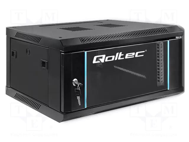 Enclosure: rack cabinet; Standard: 19"; 4U; black; Z: 280mm; X: 600mm QOLTEC QOLTEC-54461