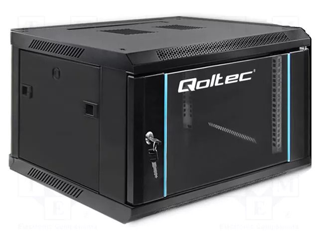 Enclosure: rack cabinet; Standard: 19"; 6U; black; Z: 370mm; X: 600mm QOLTEC QOLTEC-54465