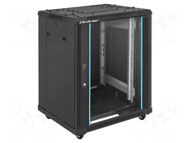 Enclosure: rack cabinet; Standard: 19"; 15U; black; Z: 855mm QOLTEC QOLTEC-54518
