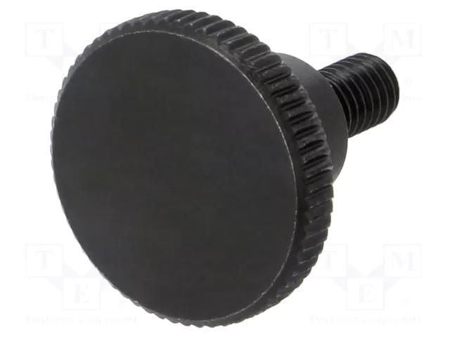 Knob; Ø: 12mm; Ext.thread: M3; 6mm; H: 7.5mm; steel; knurled ELESA+GANTER DIN464-M3-6